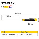 史丹利（STANLEY） 十字螺丝刀大号短小粗螺丝刀套装工具强磁性起子改锥家用螺丝批 PH0×200MM(十字)(杆径3.2MM)