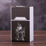 顶辉烟盒20支装创意便携DIY个性超薄男士简约防风充电烟盒打火机一体  关公