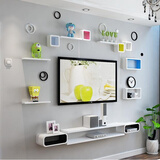 百目源 客厅电视背景墙装饰现代简约墙上置物架壁挂创意格子墙面搁架 套餐C