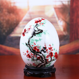 梓琦摆件景德镇陶瓷装饰玄关家居饰品客厅电视柜酒柜博古架工艺品瓷器 喜上梅梢+底座