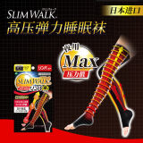 丝翎（SLIMWALK）日本进口塑形睡眠袜女压力袜连裤袜美腿袜长筒袜春秋强压显瘦袜 睡眠长筒袜美腿高压款 1双 M-L