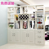 安莹     酒柜玄关柜隔断柜鞋柜现代简约门厅柜客厅装饰柜餐厅屏风柜置物架酒柜大容量 暖白色 长120*高200*深30  两门三抽