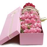 艾斯维娜鲜花速递混搭花束生日礼物全国同城花店配送 19朵康乃馨鲜花礼盒