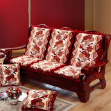 艺云阁 实木沙发垫 加厚红木沙发坐垫中式椅垫沙发垫子带靠背套装可拆洗 花开富贵 55*45*高度60/高密度海绵