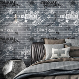 菲客自粘墙纸背景墙学生宿舍墙面衣柜桌面贴家具翻新贴纸防水加厚可擦 喷墨灰砖 60厘米宽X3米长