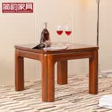 简韵（JianYun）全实木小茶几 现代新中式沙发桌茶几边桌小方桌角几柚木边几 柚木【角几】