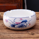 恒古（Heregur）时尚实用欧式复古创意个性潮流中式摆件陶瓷器烟灰缸客厅装饰品办公室防风烟缸家用 和为贵 大号