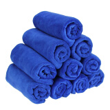 天气不错超细纤维洗车毛巾擦车布玻璃清洁蓝色 30*70 加厚10条装汽车用品