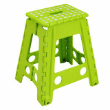宜瑞思 塑料折叠凳子加厚便携式手提小板凳马扎浴室凳户外休闲板凳 绿色（45厘米高）