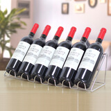 颐馨红酒架置物架斜放酒柜摆件红酒展示架铁艺创意简约吧台酒瓶托架 金属电镀酒架(6瓶装)(不含红酒)