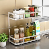 奥的 不锈钢调料架厨房置物架收纳架 调味架厨房用品落地壁挂两用厨房挂件 两层长30cm