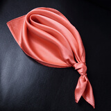 杭丝路真丝丝巾女纯色桑蚕丝小方巾围巾女百搭纱巾防晒领巾生日礼物 橡皮红-纯色（52*52cm)