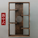 容山堂实木茶杯架挂墙中式小博古架展示架茶具收纳柜多宝阁古董架 新中式博古架-月影款中号