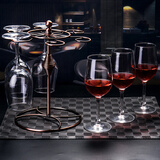 哲韵红酒杯套装家用高脚杯葡萄酒杯商用无铅水晶玻璃酒具酒杯350ml 六支+杯架