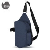 caifashcn 多功能斜挎包防泼水大容量胸包休闲运动旅行单肩包大学生手机包 藏蓝(7.9英寸ipad mini可装)