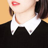 IFSONG毛衣装饰领假领子女百搭假领 打底领子衬衣领秋冬衣领 礼盒装 尖领小蜜蜂（特大码 150-170斤）