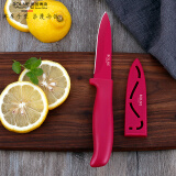 德国博浪（BOLNE）不锈钢水果刀便携随身加长多功能瓜果削皮小刀套装 嫣红水果刀
