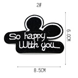 尚透社个性刺绣布贴衣服破洞补丁贴小号黑色贴布熨烫手缝衣服贴花 2#【2枚】