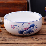 恒古（Heregur）时尚实用欧式复古创意个性潮流中式摆件陶瓷器烟灰缸客厅装饰品办公室防风烟缸家用 和为贵 特大号