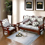 艺云阁 实木沙发垫 加厚红木沙发坐垫中式椅垫沙发垫子带靠背套装可拆洗 紫金花 55*45*高度60/高密度海绵