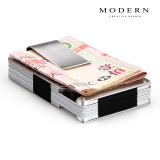 modern金属卡包 NFC防盗刷银行超薄不锈钢卡夹 男女铝制钱包卡盒 不锈钢拉丝