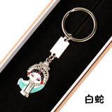 臻臻上品京剧脸谱钥匙扣链金属挂件中国风特色礼品出国送老外小礼物定制 白蛇