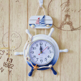蔓森鑫创意静音钟表时钟家用学生用挂表卧室床头墙上壁挂钟表儿童房挂钟 帆船海星挂钟