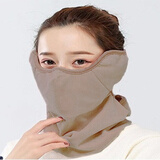 潮人心（CHAO REN XIN）冬季防寒面罩护脸口罩脖套冬天摩托电动车保暖男女士户外骑行装备 浅咖啡色