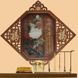 娜芸装饰画玉雕画沙发背景墙立体浮雕中式挂画玄关书房过道客厅壁画 花开富贵