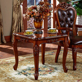 意伟旗林 欧式边几角几正方形茶几电话几小方桌咖啡桌阳台休闲组合皮扶手椅65*65*60CM 256正方形茶几