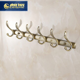 朗派卧室仿古挂衣钩 卫生间衣服挂钩 客厅玄关门后衣帽钩 金色排钩 青古六排钩