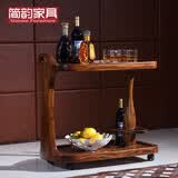简韵（JianYun） 简韵 全实木移动餐车 现代简约新中式餐厅家具 乌金木手推酒水车 乌金木【餐车】