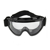 劲越摩托车风镜哈雷头盔眼镜户外运动骑士装备防雾防风面具装饰配半盔 黑框配透明镜