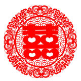 韩猫 喜字贴结婚用品婚房布置婚庆装饰剪纸窗花大门双喜门贴静电贴纸 花边喜字款x20张 28x28cm