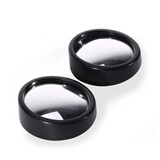 拓思汽车后视镜雨眉小圆镜倒车辅助镜盲点镜角度反光辅助镜后视雨挡挡雨板 黑色-小圆镜对装