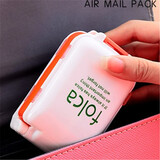 炫依酷可折叠随身三段药盒8格 迷你收纳盒便携一周小药盒首饰盒分药盒 白橙边