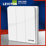 美国立维腾（LEVITON）开关插座面板 墙壁开关插座家用面板 三位二联3开按钮电灯开关 三开双控 三开双控