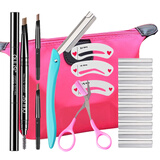 欧丽丝修眉刀片刮眉刀眉卡眉笔眉夹眉剪初学者女画眉卡画眉套装初学者 修眉套装A-4