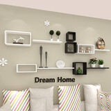 城市密码墙上置物架客厅电视背景墙柜装饰架子卧室墙壁墙面壁挂隔板 套餐S