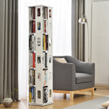 隆上隆 书架360度旋转书架简约陈列置物架家用客厅 LS-034 六层全白