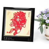 燕云州中国风特色礼品手工窗花镜框摆件剪纸工艺品福字成品送老外可定制 卡通生肖马