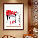 春天十字绣 水墨樱桃线绣新款齐白石中国风小幅十字绣名画手工刺绣 4股线埃及长绒棉6419尺寸37*49cm