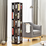 隆上隆 书架360度旋转书架简约陈列置物架家用客厅 LS-034 五层全棕