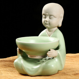 金镶玉 仿宋汝窑茶漏 茶滤茶具配件 可养开片茶宠摆件茶叶过滤器 创意精品茶盘摆件细孔茶漏网滤茶器 F汝窑纳福茶漏