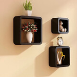 城市密码墙上置物架客厅电视背景墙柜装饰架子卧室墙壁墙面壁挂隔板 正方形三件套(拍下备注颜色)