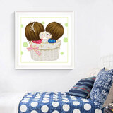 春天十字绣小件卡通人物情侣自己绣手工客厅卧室线绣新款小幅线绣 4股线埃及长绒棉1164尺寸49*40cm