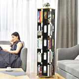 隆上隆 书架360度旋转书架简约陈列置物架家用客厅 LS-034 五层黑+黄