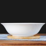 LICHEN景德镇骨瓷餐具米饭碗面碗纯白陶瓷汤碗多规格可选 9英寸斗碗
