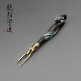 龙颜堂龍颜堂 吉象壶持 大象壶叉日式茶具茶道铁壶配件用品铜质铁壶盖夹