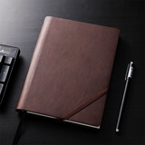 得力可定制皮面本16K笔记本日记本120张斜绑带记事本办公用品棕色22260